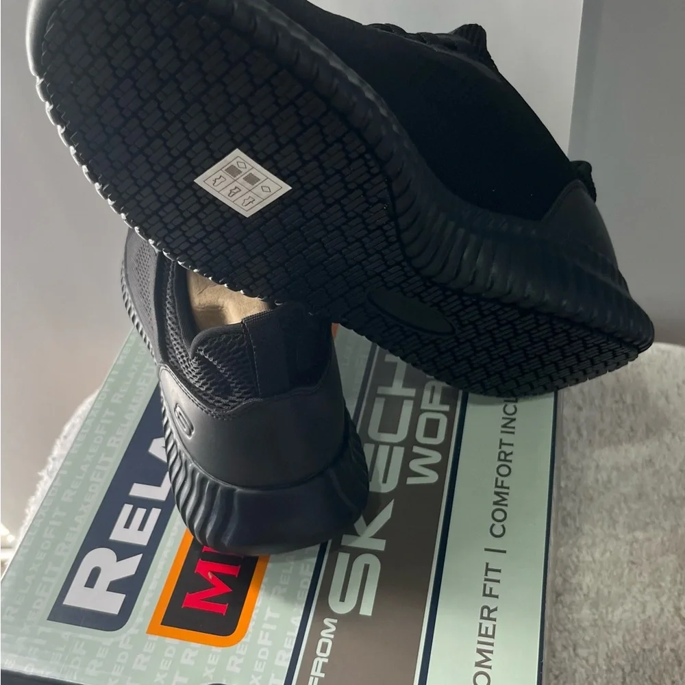 Skechers Charcoal‎ Black Slip-On Shoes